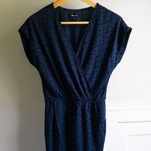 Madewell Wrap-Front Dress Brushstroke Diamond